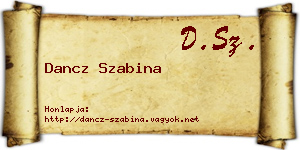Dancz Szabina névjegykártya